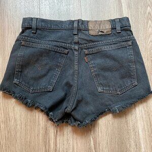 Levi's Orange Tab Vintage High Waisted Black Distressed Shorts Size 29